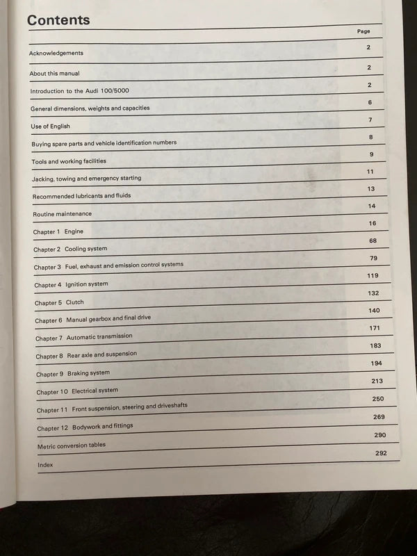 Audi 100 Haynes car manual
