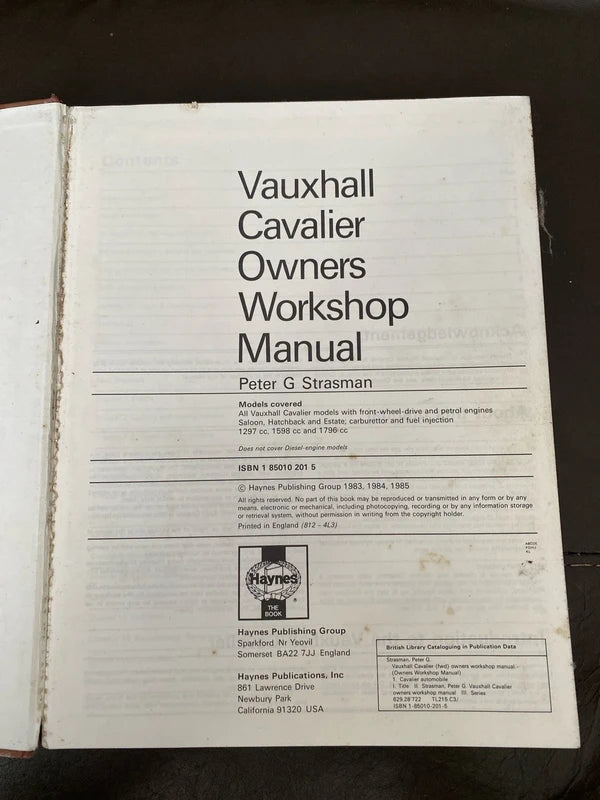 Vauxhall cavalier Haynes car manual