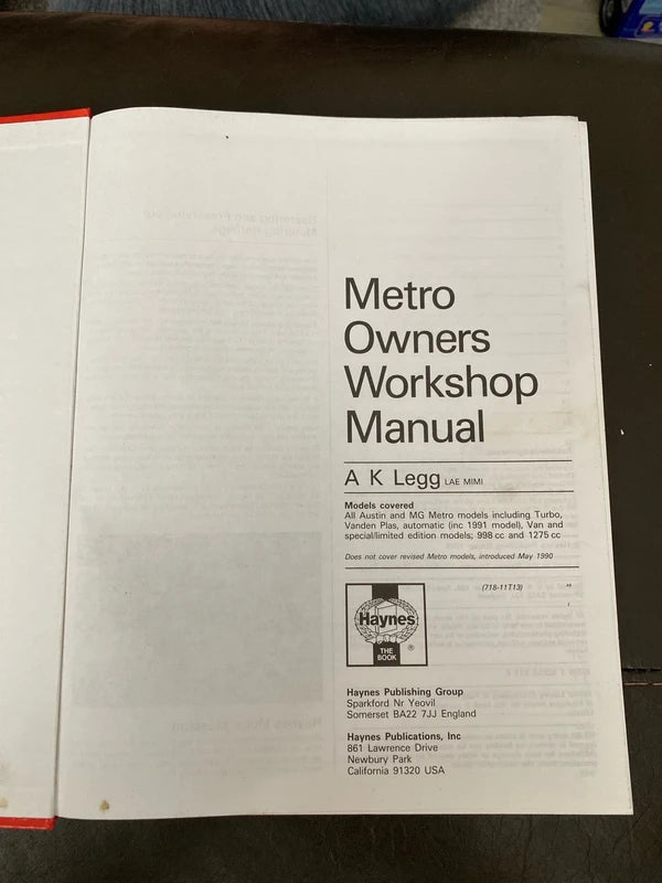 Austin metro Haynes car manual