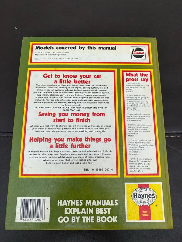 Audi 80 Haynes car workshop manual