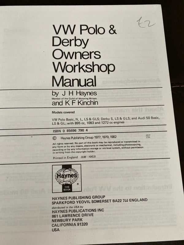 VW Polo Haynes car workshop manual