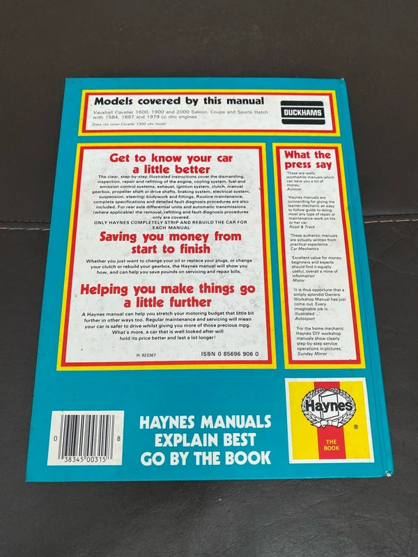 Vauxhall Haynes car workshop manual