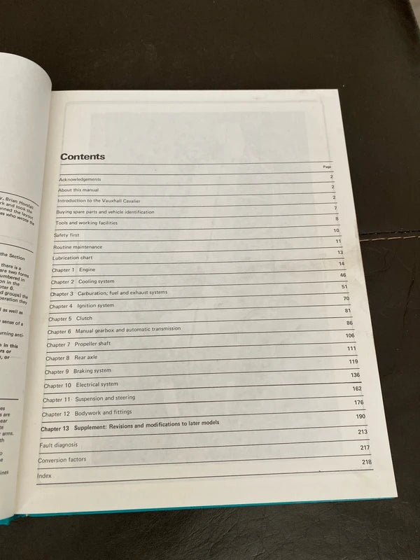 Vauxhall Haynes car workshop manual