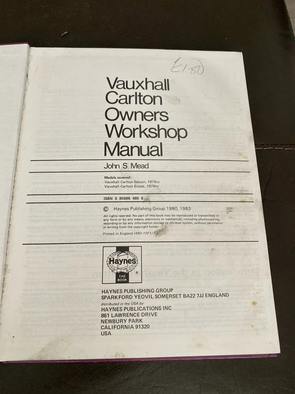Vauxhall Haynes workshop manual