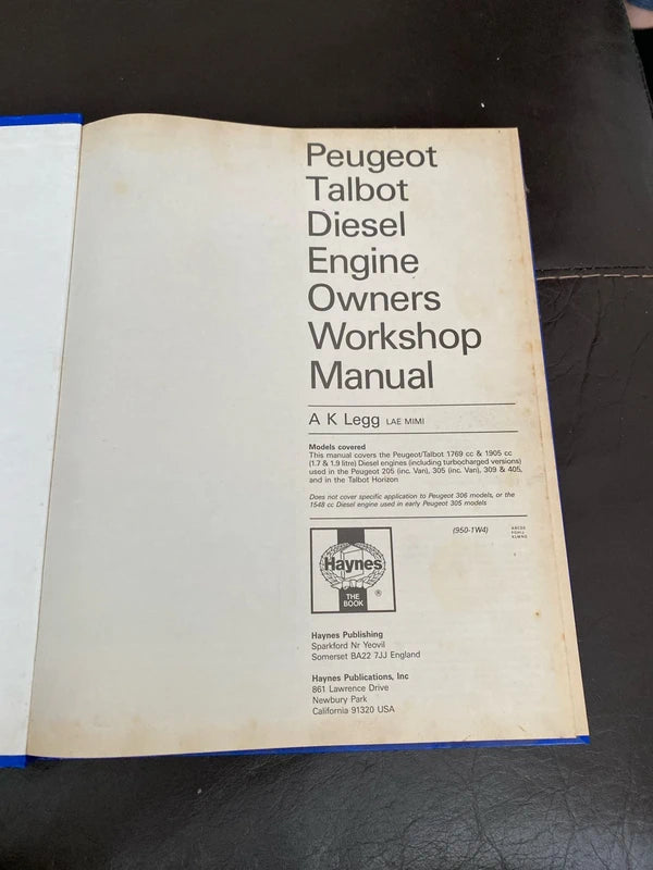 Peugeot diesel engine Haynes manual