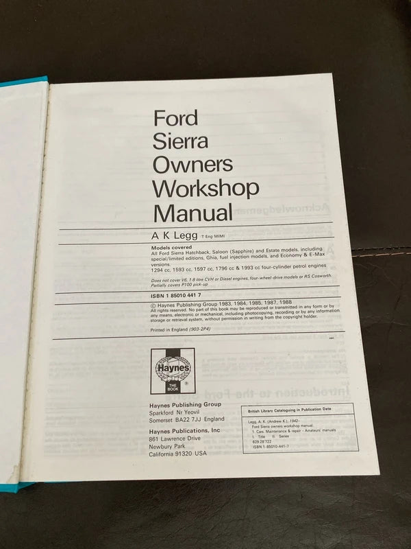 Ford sierra haynes workshop manual