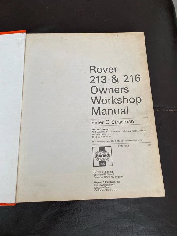 Rover 213 & 216 Haynes owners workshop manual
