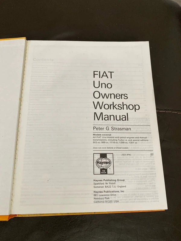 Fiat uno Haynes workshop manual