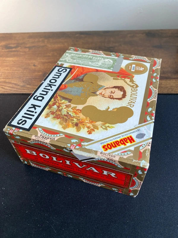 Bolivar habanos república de cuba empty collectible cigar box wooden