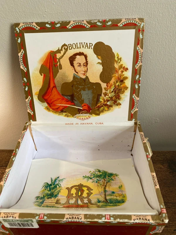 Bolivar habanos república de cuba empty collectible cigar box wooden