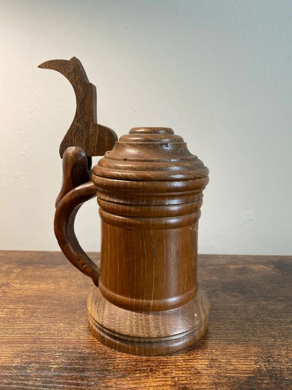 Wooden Mini Beer Stein/Mug with Lid/Cap collectible display