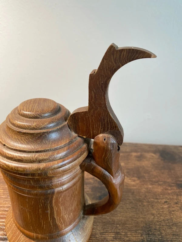 Wooden Mini Beer Stein/Mug with Lid/Cap collectible display