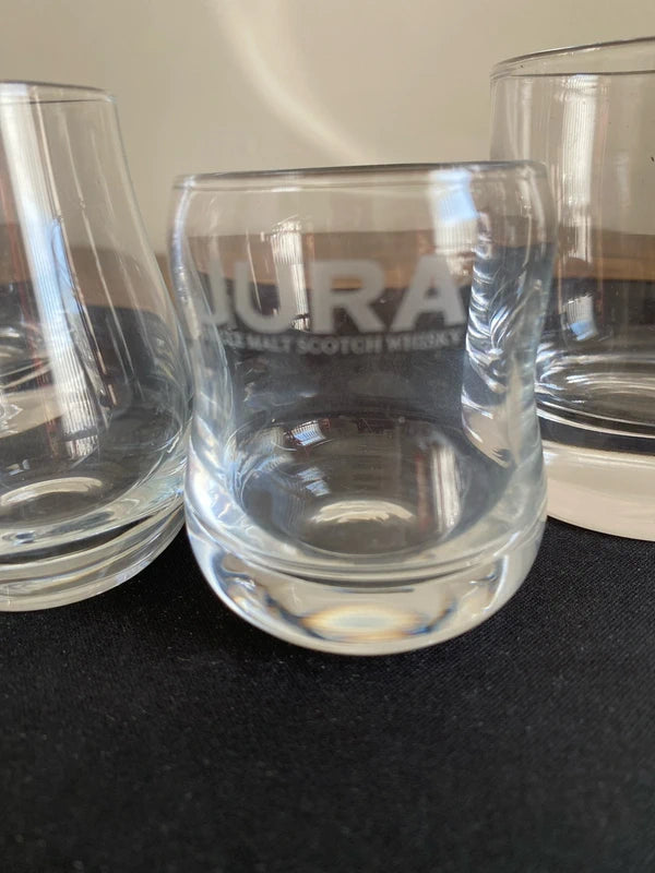 Whiskey glass combo - 2 medium 2 small one Jura branded