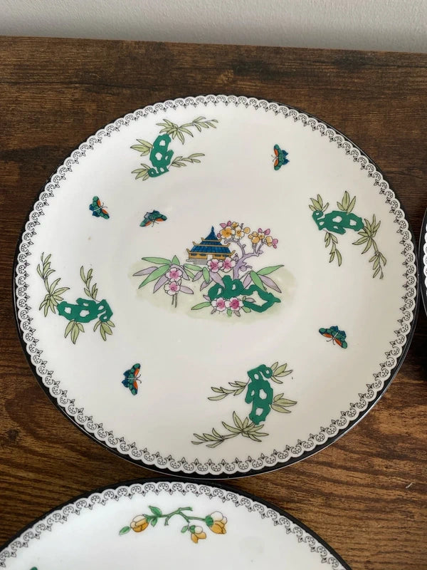 Rare early Royal Doulton pagoda plates x4