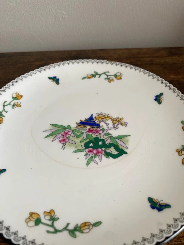 Rare early Royal Doulton pagoda plates x4