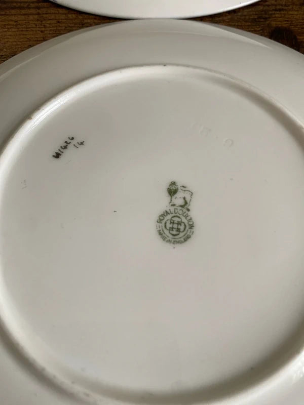 Rare early Royal Doulton pagoda plates x4