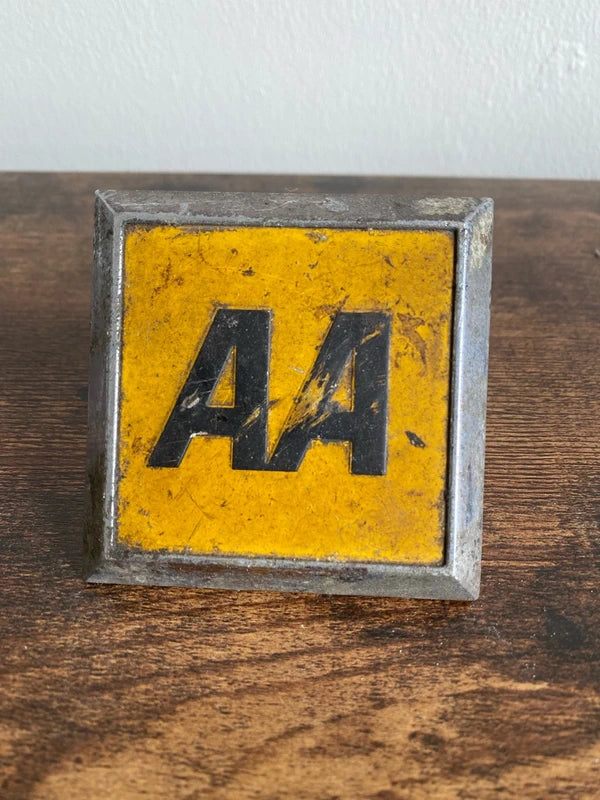Square AA car badge emblem logo collectible