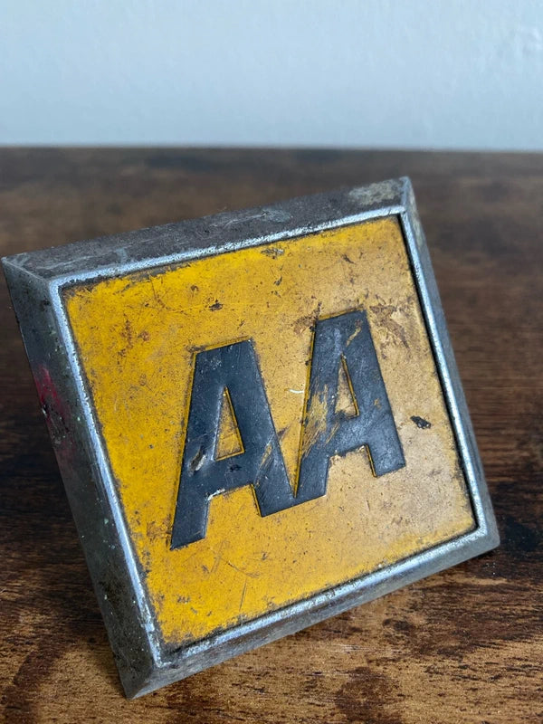 Square AA car badge emblem logo collectible