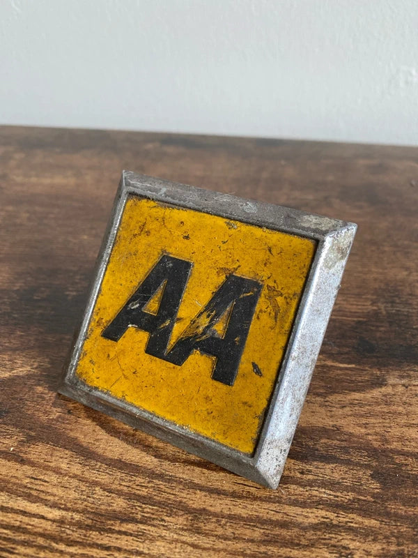 Square AA car badge emblem logo collectible