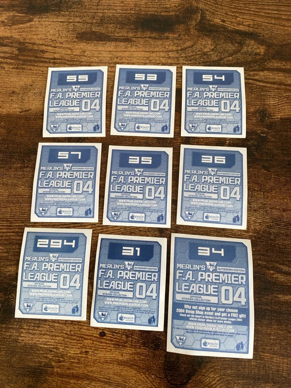 Merlin’s 2004 Aston Villa football stickers bundle collectible