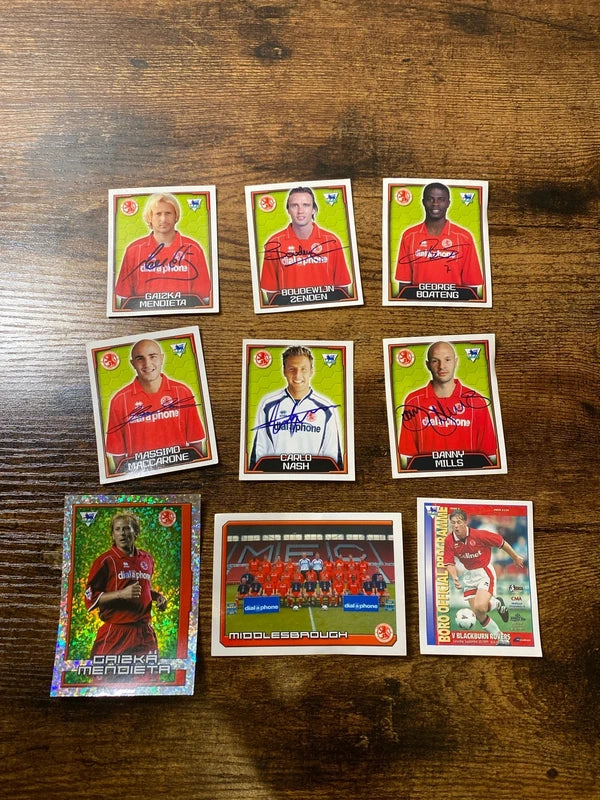 Merlin’s collectible football bundle Middlesbrough FC stickers