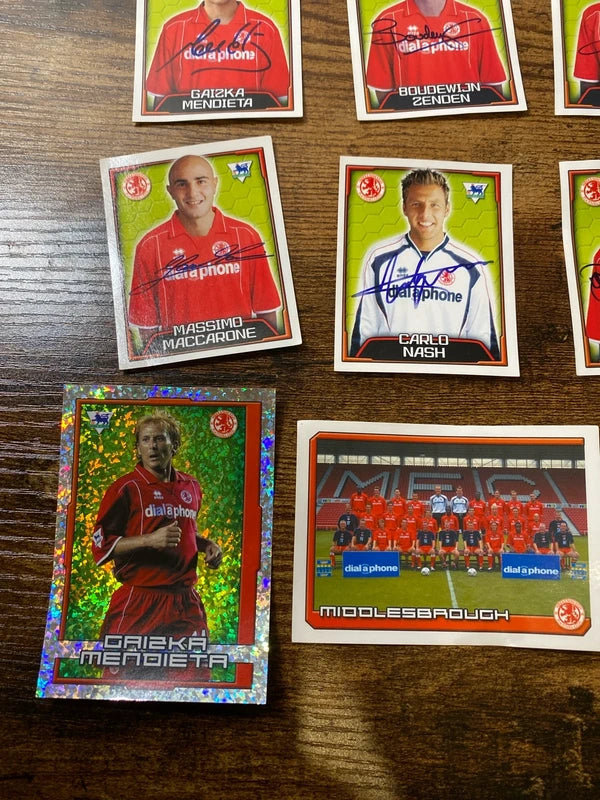 Merlin’s collectible football bundle Middlesbrough FC stickers