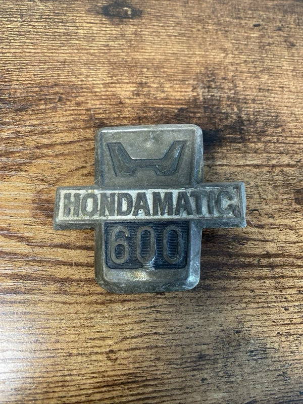 Rare Hondamatic 600 Car Badge Emblem Logo Vintage Metal