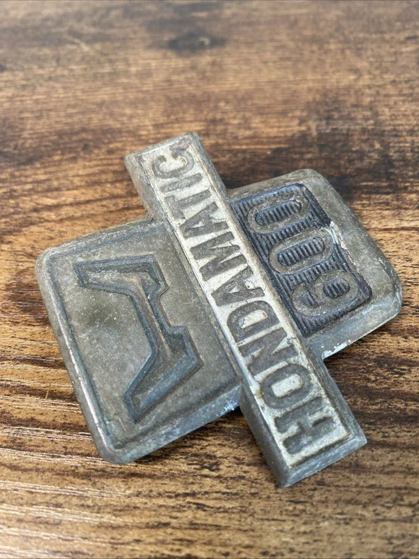 Rare Hondamatic 600 Car Badge Emblem Logo Vintage Metal