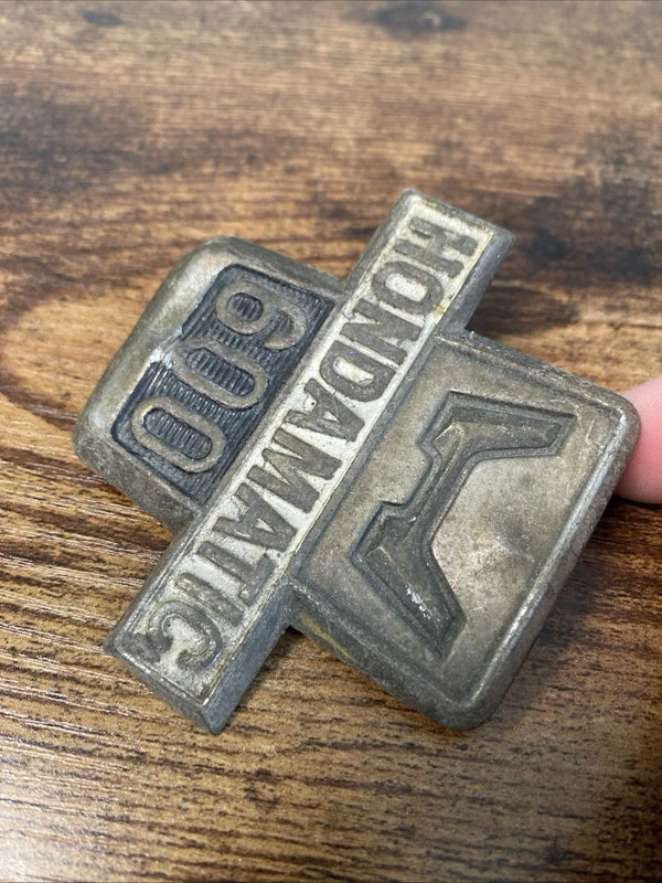 Rare Hondamatic 600 Car Badge Emblem Logo Vintage Metal