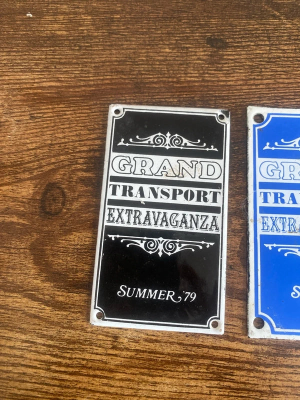 x3 Grand Transport Extravaganza plaque signs vintage automotive memorabilia