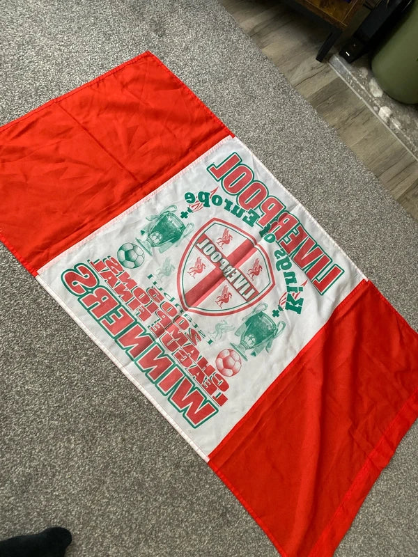Vintage Liverpool FC champions flag 2005 Istanbul collectible rare