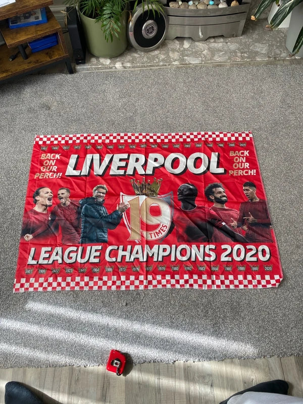 Liverpool premier league champions 2020 flag collectible display