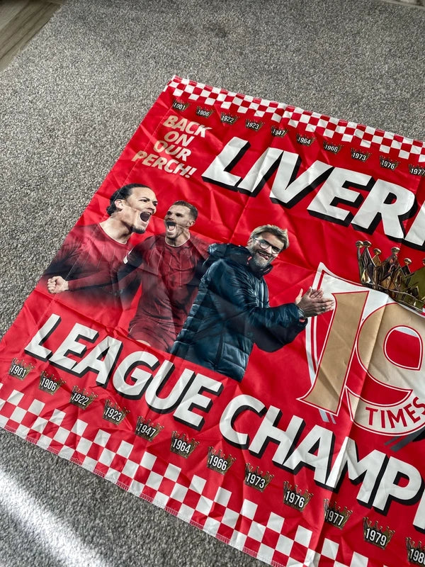 Liverpool premier league champions 2020 flag collectible display