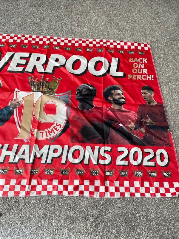 Liverpool premier league champions 2020 flag collectible display