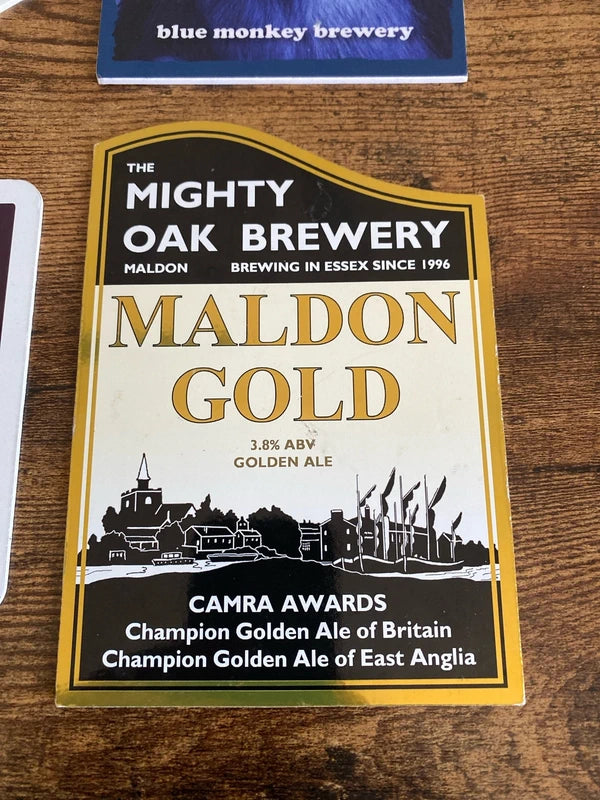 x4 bundle of brewery bar / pub clips signs for kegs collectible display