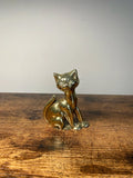 Vintage Brass Smiling Cheshire Cat - sculpture ornament display piece