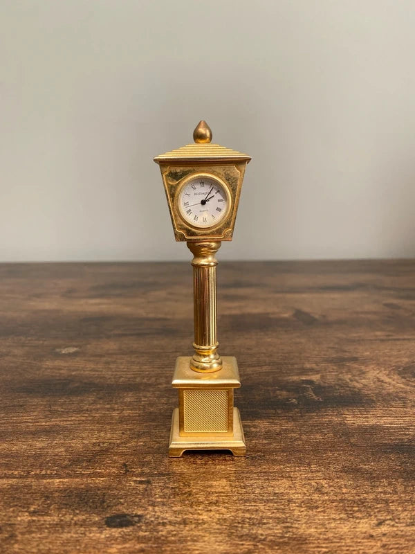 Miniature Street Lamp vintage Quartz Clock collectible display piece