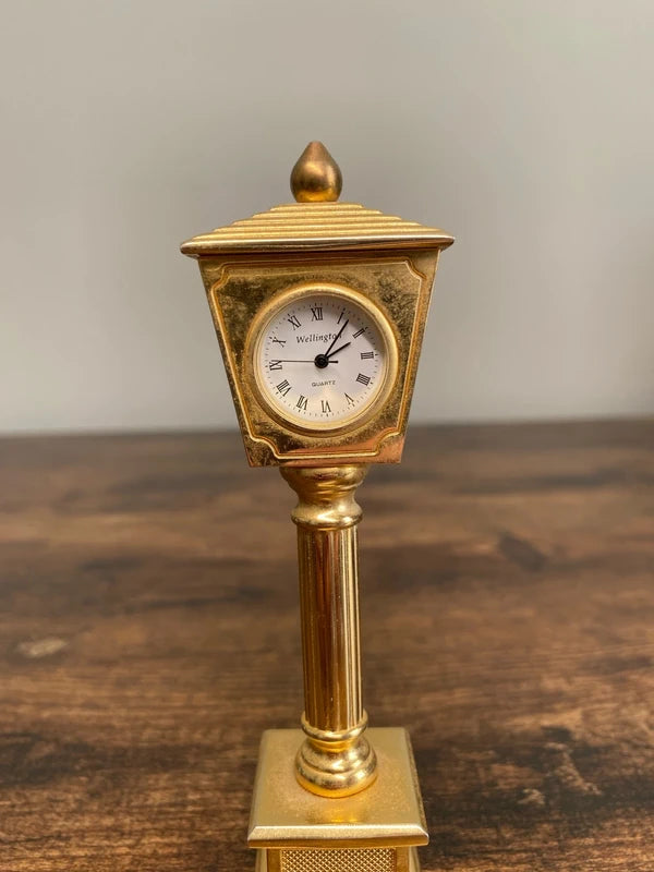 Miniature Street Lamp vintage Quartz Clock collectible display piece