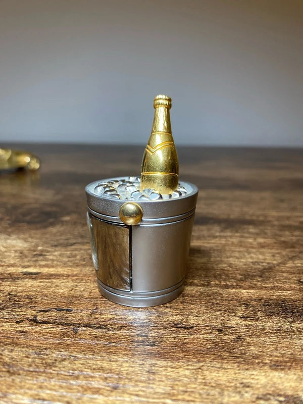 Collectible miniature ice bucket champagne quartz clock