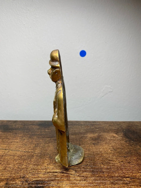 Vintage cast brass figurine 1950’s England blue gem eye