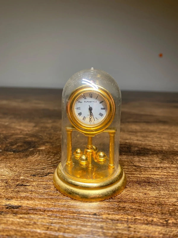 Eurastyle Brass Quartz Vintage Miniature Carriage Clock display collectible
