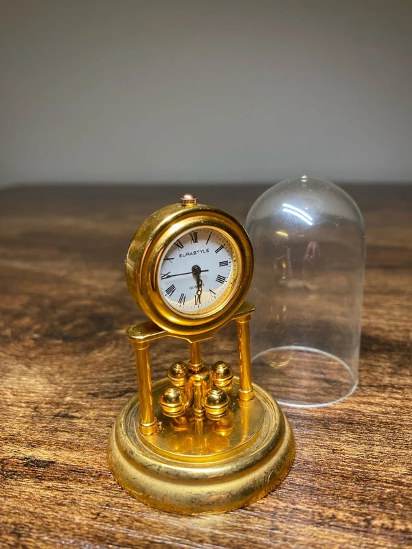 Eurastyle Brass Quartz Vintage Miniature Carriage Clock display collectible