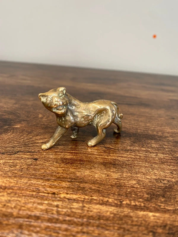 Antique vintage solid brass tiger / panther / leopard ?
