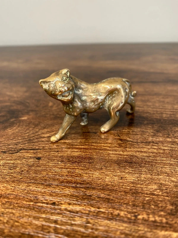 Antique vintage solid brass tiger / panther / leopard ?