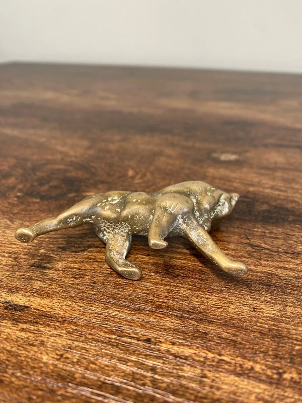 Antique vintage solid brass tiger / panther / leopard ?