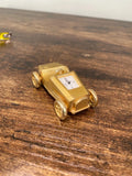 Miniature vintage brass Quartz clock sports car collectible display working