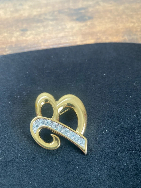 Vintage brooch “ letter B “ gold and silver tone jewellery