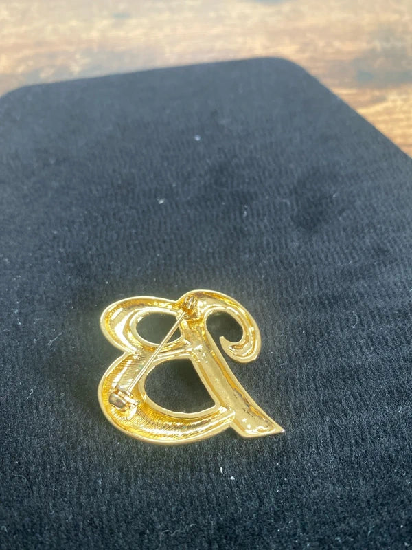 Vintage brooch “ letter B “ gold and silver tone jewellery