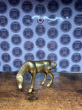 Vintage Solid Brass Grazing Horse Figurine Animal Brass