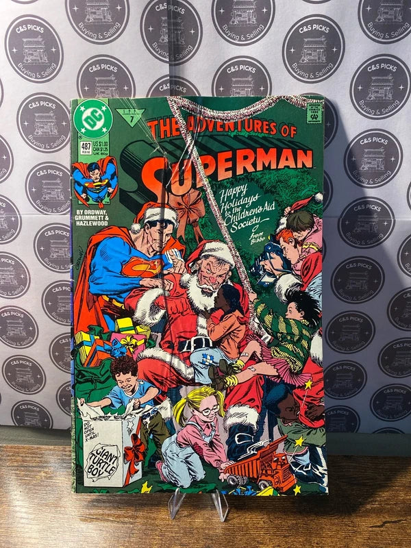 The Adventures Of Superman - #487 - Feb 1992 - DC Comics Santa Christmas